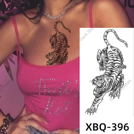 Tatouage temporaire pour femme Tigre rugissant