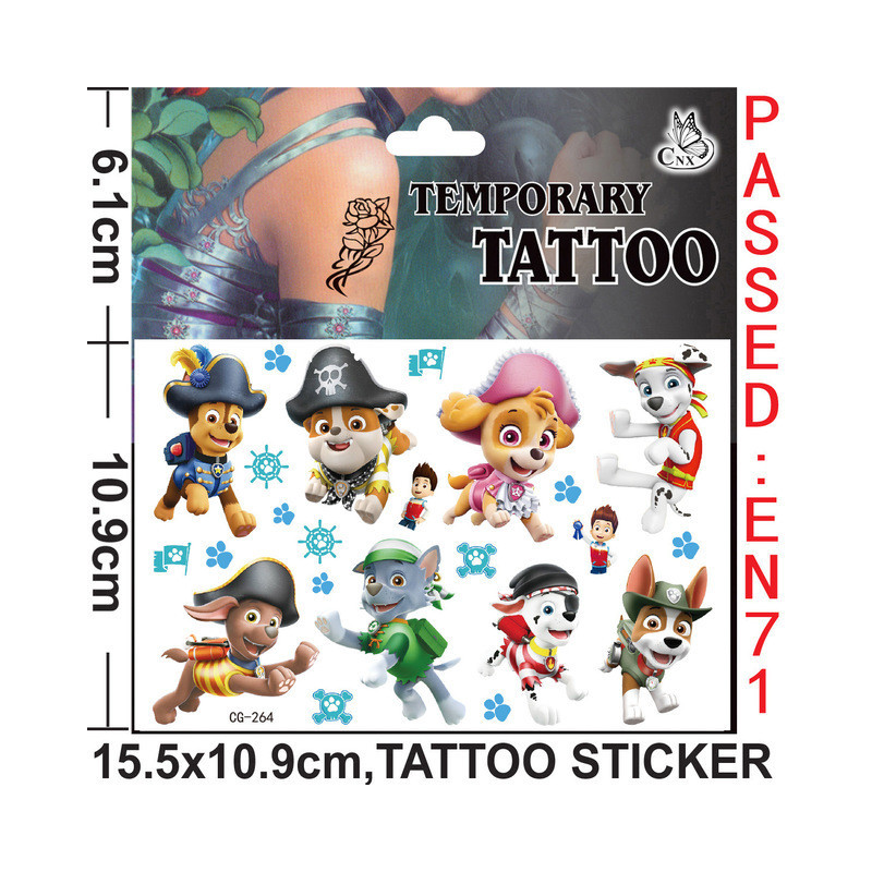 Tatouage temporaire pour enfants Pat Patrouille  lot 9 images