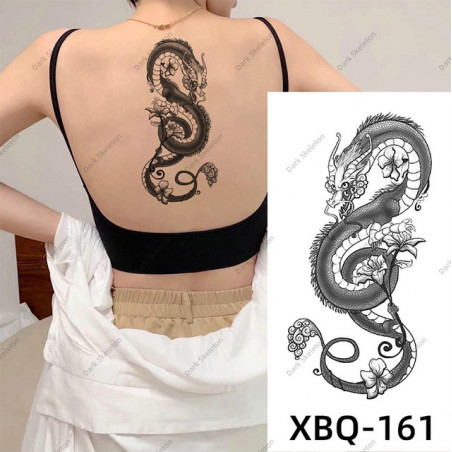 Tatouage temporaire Femme Dragon Chinois sur le dos